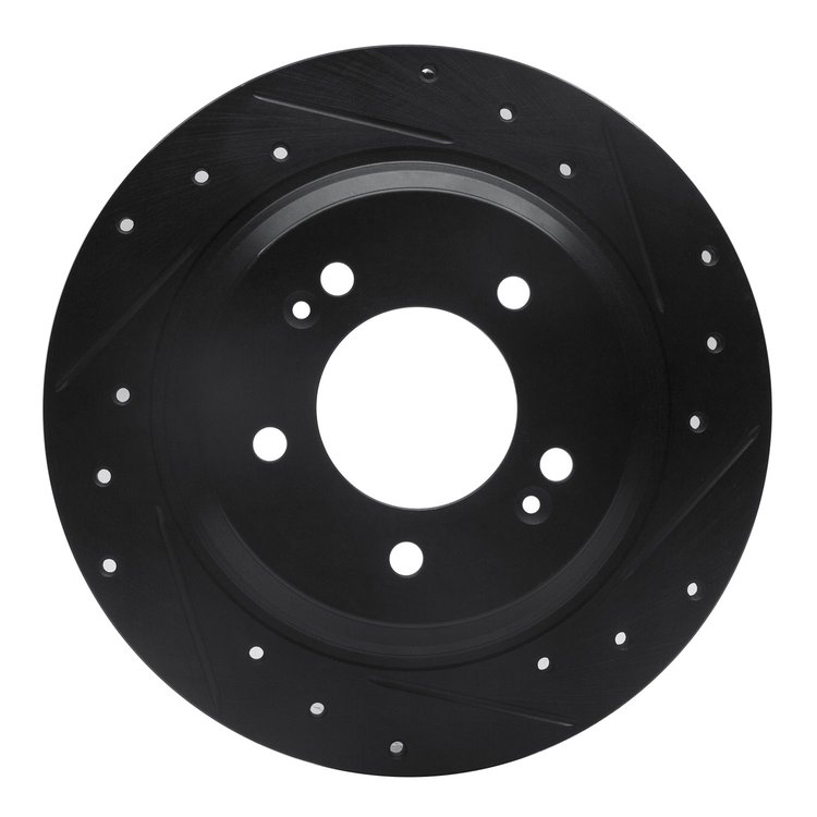 633-21014R Drilled/Slotted Brake Rotor [Black], Fits Select Kia/Hyundai/Genesis, Position: Rear Right