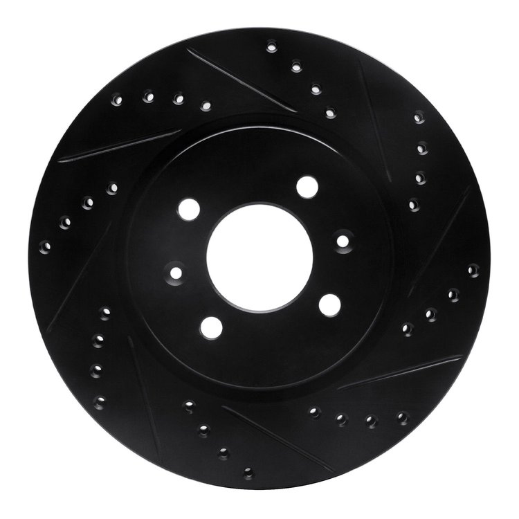 633-21015R Drilled/Slotted Brake Rotor [Black], Fits Select Kia/Hyundai/Genesis, Position: Front Right