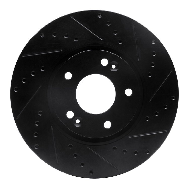 633-21016R Drilled/Slotted Brake Rotor [Black], 2015-2019 Kia/Hyundai/Genesis, Position: Front Right