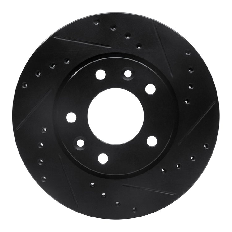 633-21019R Drilled/Slotted Brake Rotor [Black], 2002-2002 Kia/Hyundai/Genesis, Position: Front Right