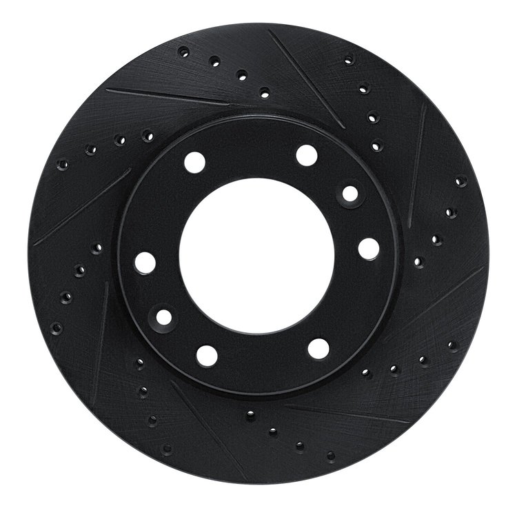 633-21023R Drilled/Slotted Brake Rotor [Black], 2006-2014 Kia/Hyundai/Genesis, Position: Front Right