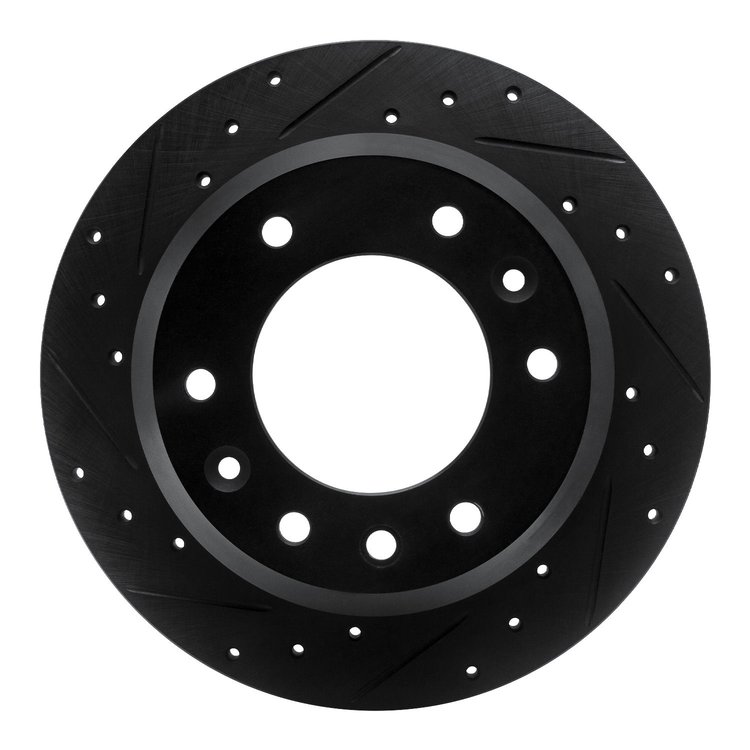 633-21024L Drilled/Slotted Brake Rotor [Black], 2006-2014 Kia/Hyundai/Genesis, Position: Rear Left