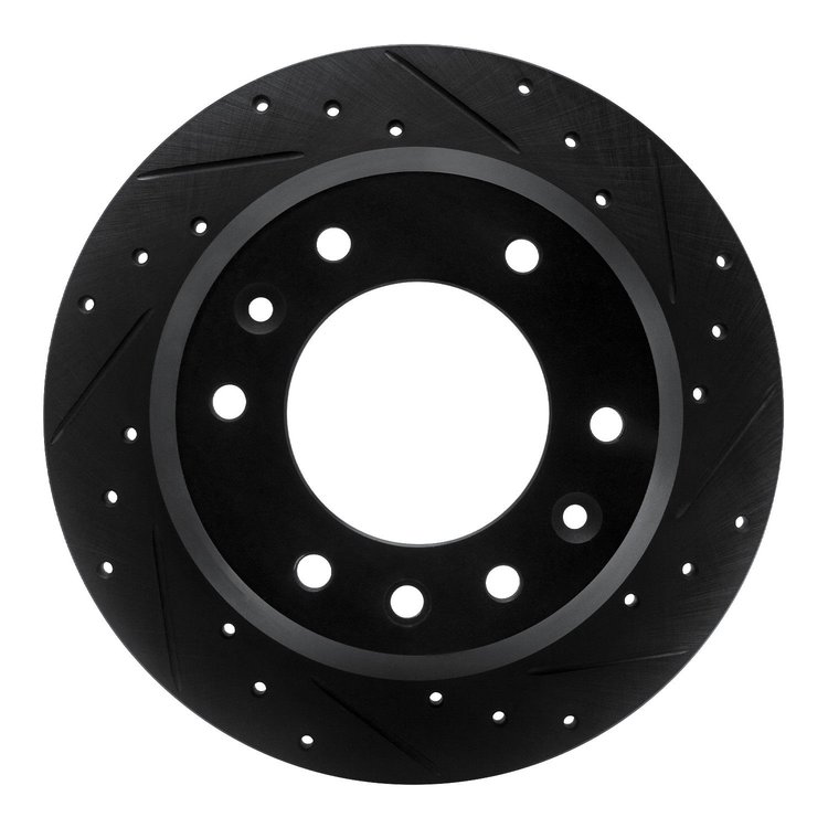 633-21024R Drilled/Slotted Brake Rotor [Black], 2006-2014 Kia/Hyundai/Genesis, Position: Rear Right