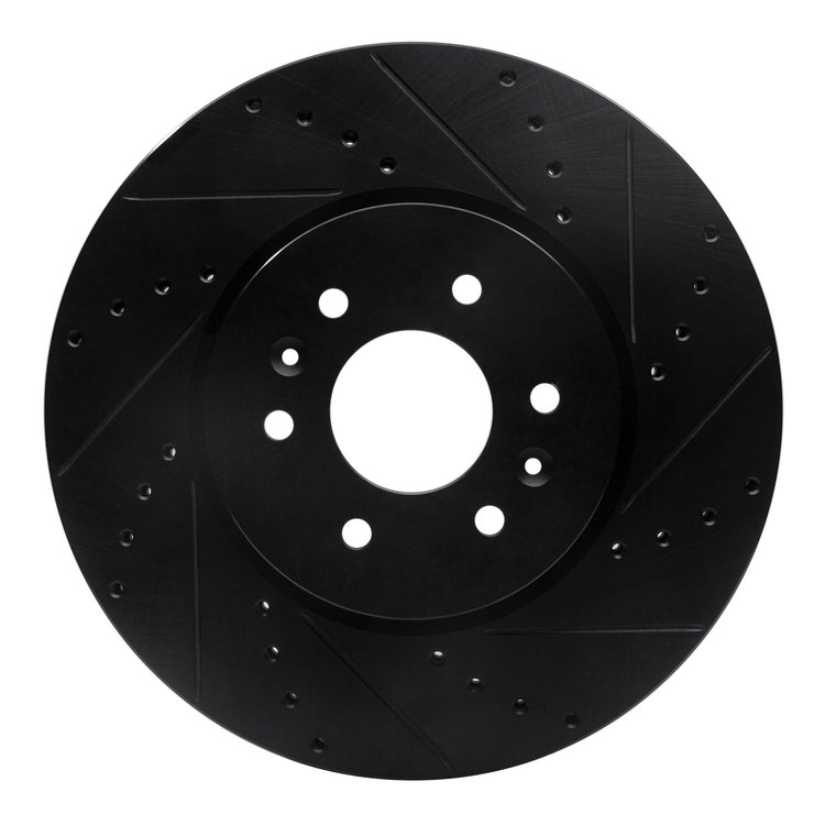 633-21028R Drilled/Slotted Brake Rotor [Black], 2009-2010 Kia/Hyundai/Genesis, Position: Front Right