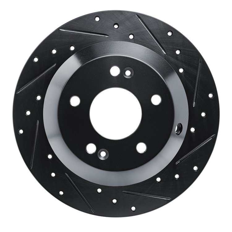 633-21029R Drilled/Slotted Brake Rotor [Black], 2015-2020 Kia/Hyundai/Genesis, Position: Rear Right