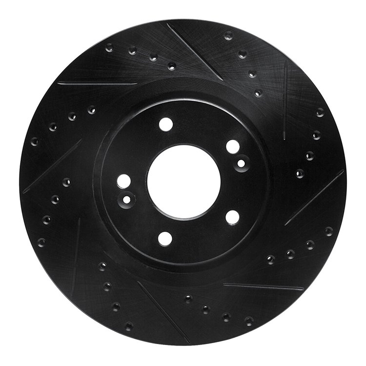 633-21030R Drilled/Slotted Brake Rotor [Black], 2015-2020 Kia/Hyundai/Genesis, Position: Front Right