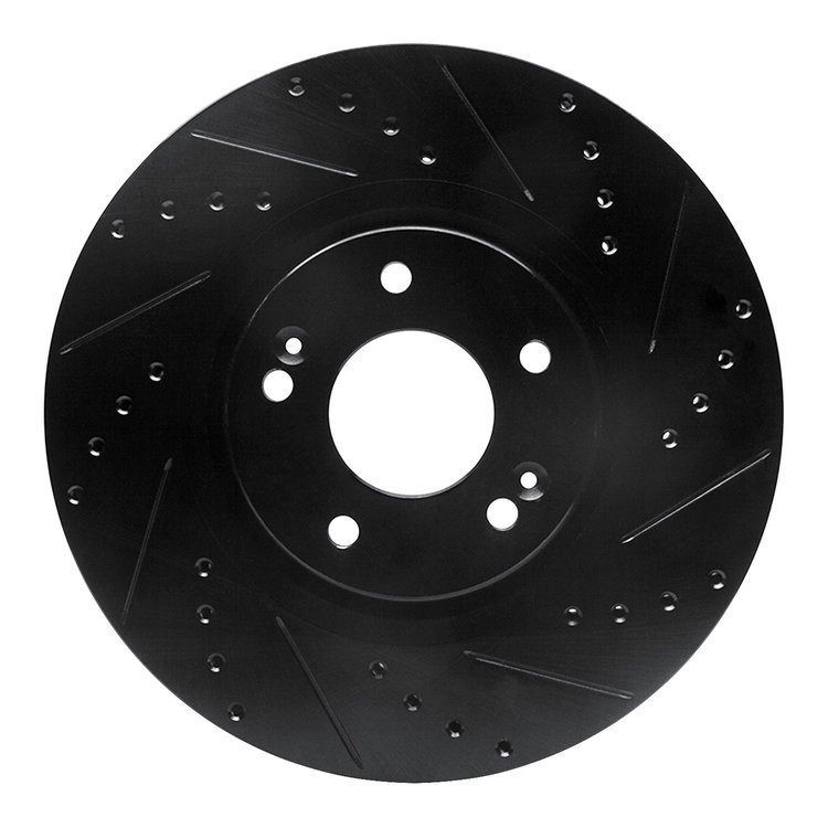 633-21031R Drilled/Slotted Brake Rotor [Black], 2015-2021 Kia/Hyundai/Genesis, Position: Front Right