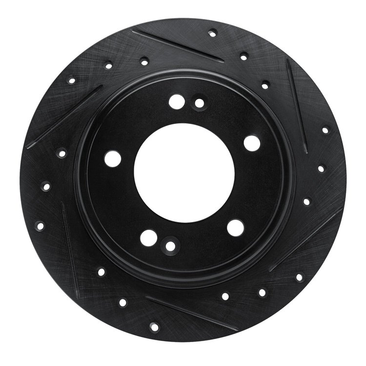 633-21034R Drilled/Slotted Brake Rotor [Black], Fits Select Kia/Hyundai/Genesis, Position: Rear Right