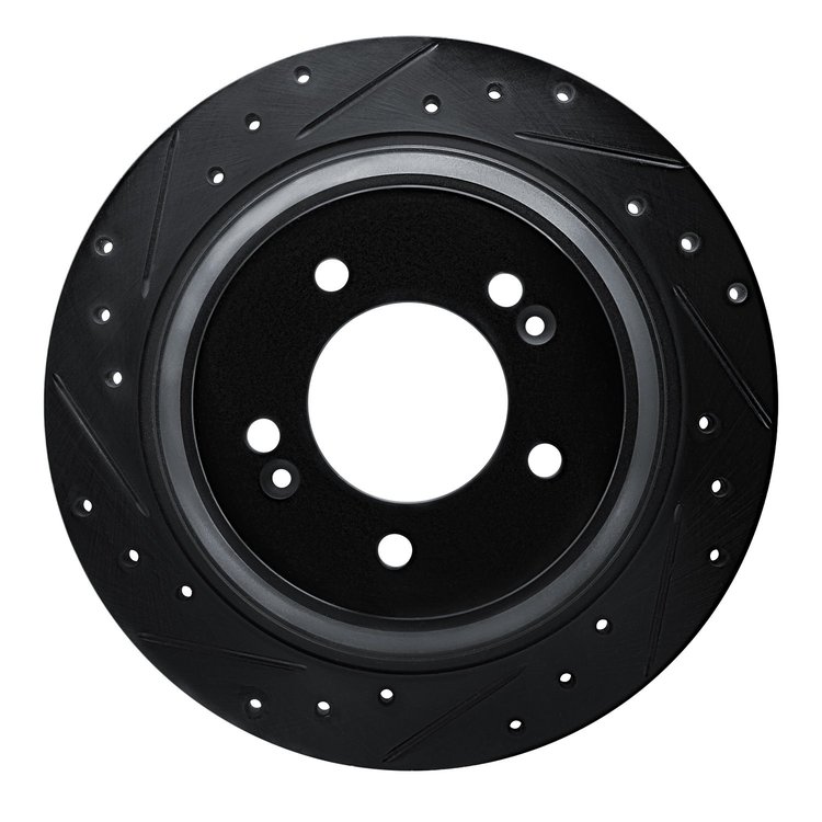 633-21036L Drilled/Slotted Brake Rotor [Black], Fits Select Kia/Hyundai/Genesis, Position: Rear Left