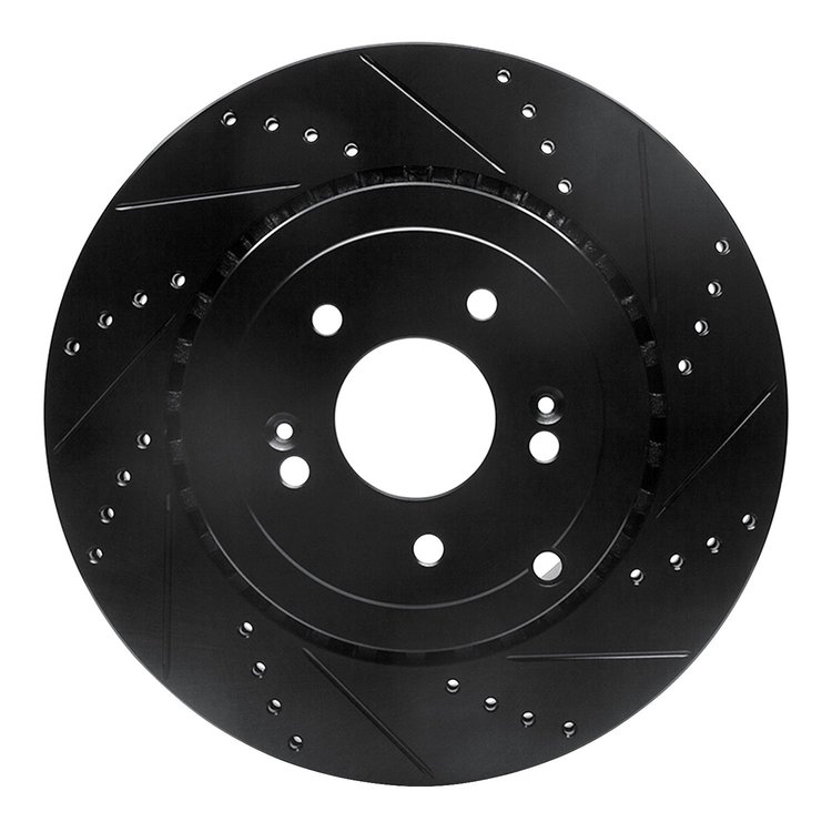 633-21039R Drilled/Slotted Brake Rotor [Black], Fits Select Kia/Hyundai/Genesis, Position: Rear Right