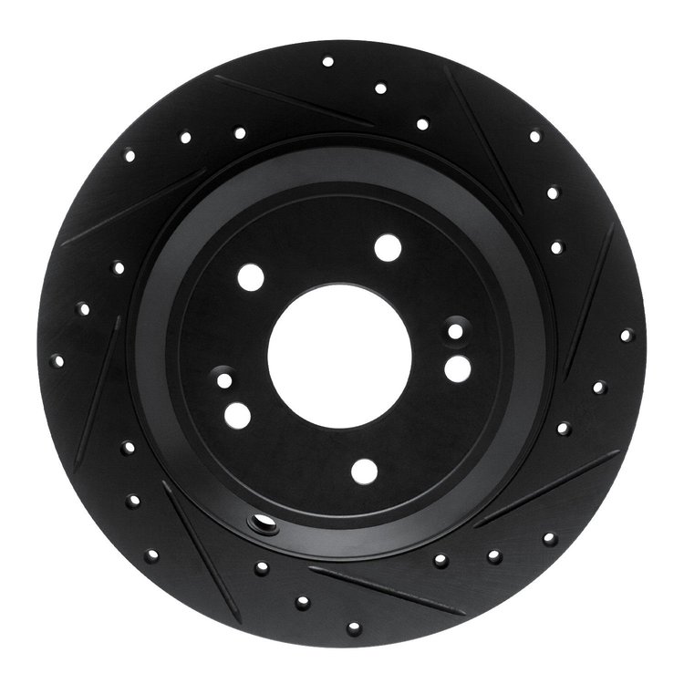 633-21041R Drilled/Slotted Brake Rotor [Black], Fits Select Kia/Hyundai/Genesis, Position: Rear Right