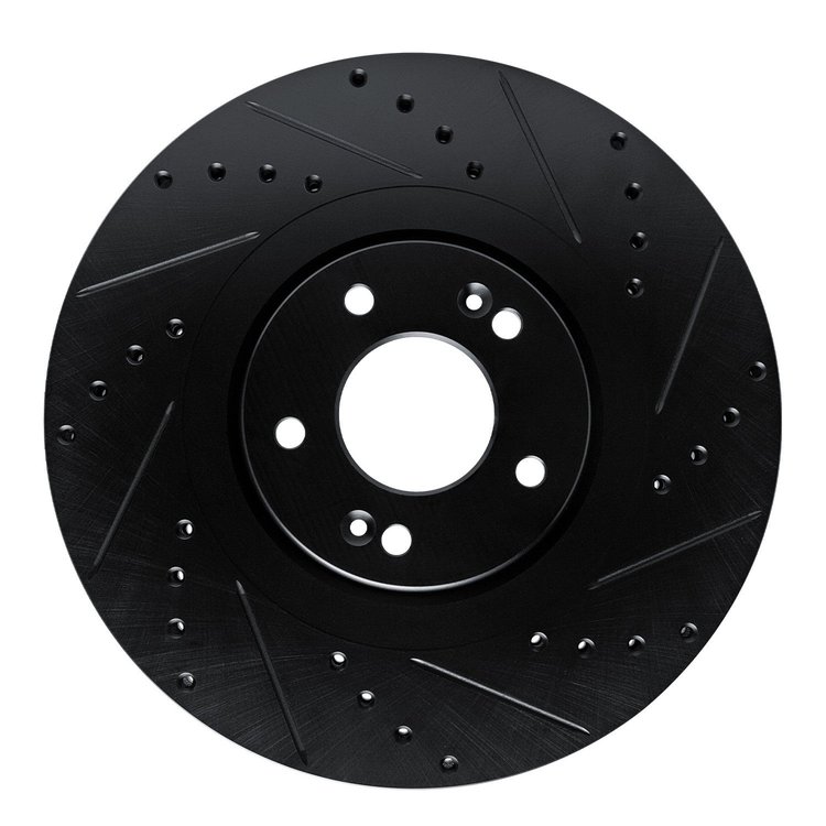 633-21044R Drilled/Slotted Brake Rotor [Black], Fits Select Kia/Hyundai/Genesis, Position: Front Right