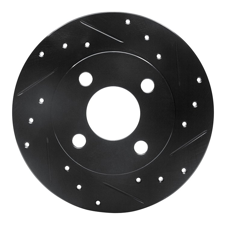 633-23003R Drilled/Slotted Brake Rotor [Black], 1981-1987 Renault, Position: Front Right