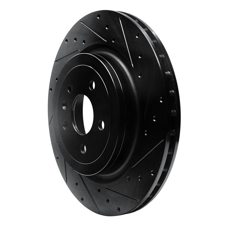 633-26000R Drilled/Slotted Brake Rotor [Black], 2012-2020 Tesla, Position: Rear Right