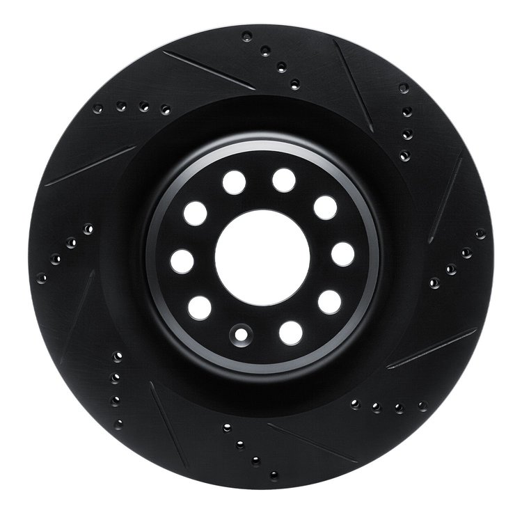633-26006R Drilled/Slotted Brake Rotor [Black], 2012-2021 Tesla, Position: Rear Right