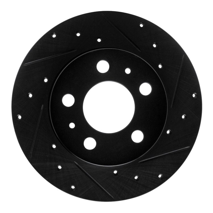 633-27000R Drilled/Slotted Brake Rotor [Black], 1967-1972 Volvo, Position: Front Right