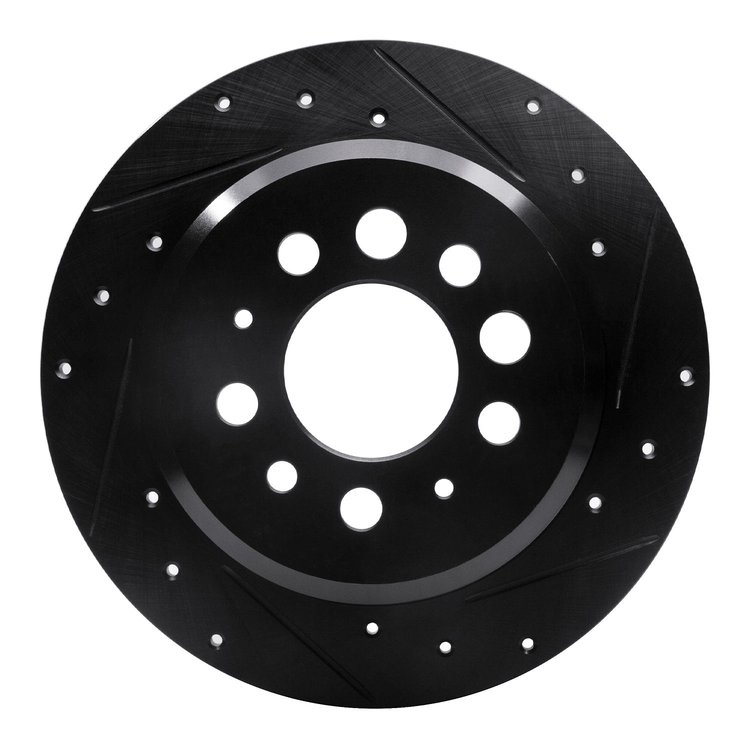 633-27001R Drilled/Slotted Brake Rotor [Black], 1967-1974 Volvo, Position: Rear Right