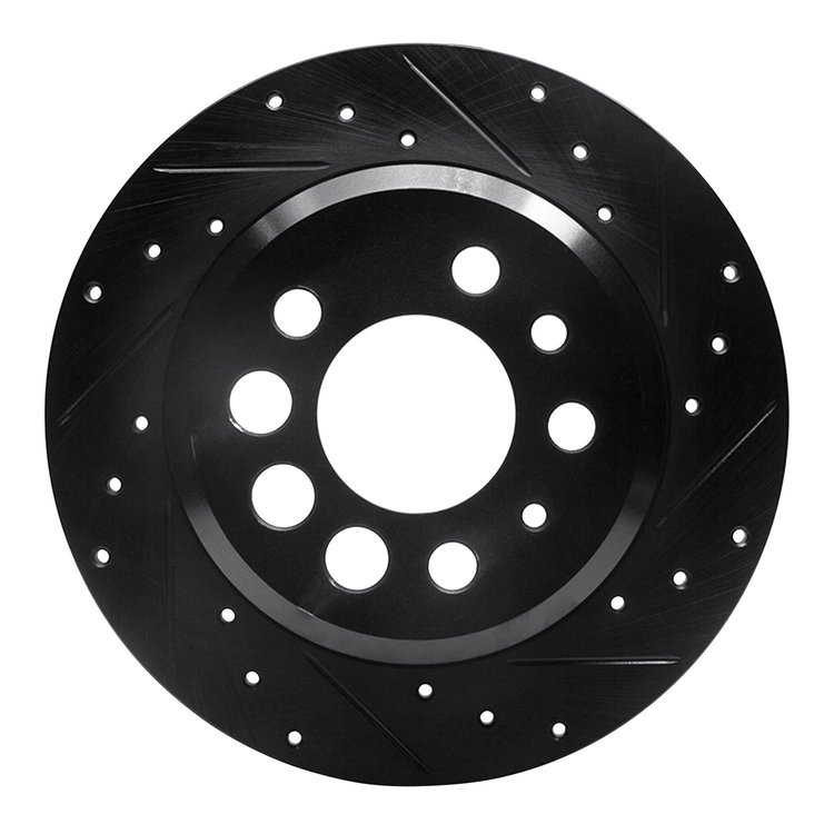 633-27006R Drilled/Slotted Brake Rotor [Black], 1974-1997 Volvo, Position: Rear Right