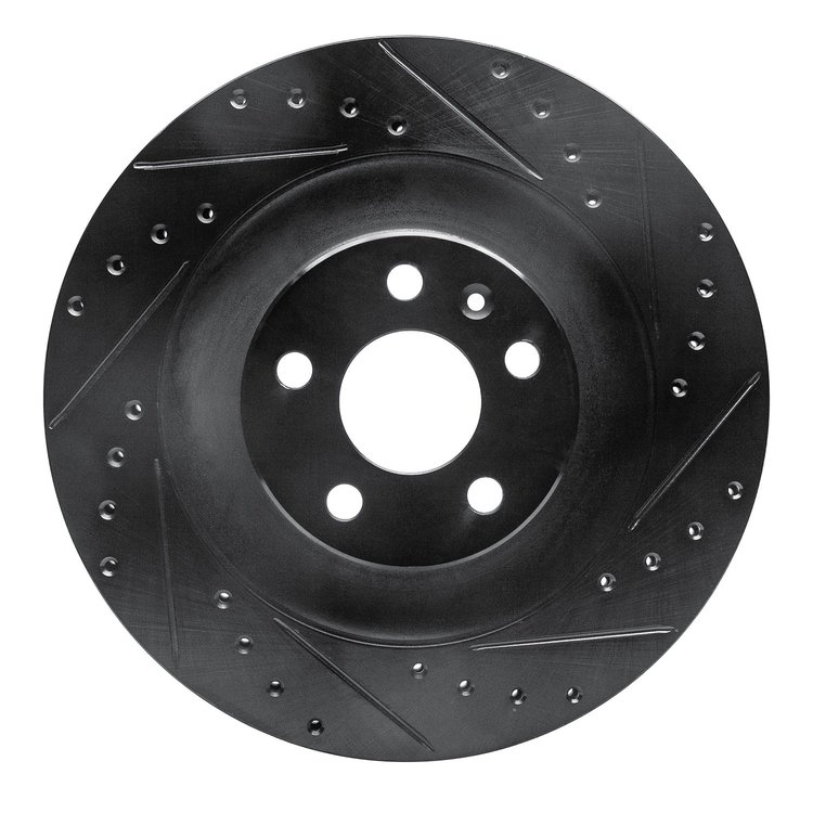 633-27054R Drilled/Slotted Brake Rotor [Black], Fits Select Multiple Makes/Models, Position: Rear Right