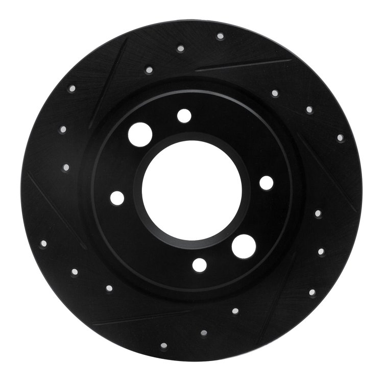 633-28002L Drilled/Slotted Brake Rotor [Black], 1971-1989 Peugeot, Position: Rear Left
