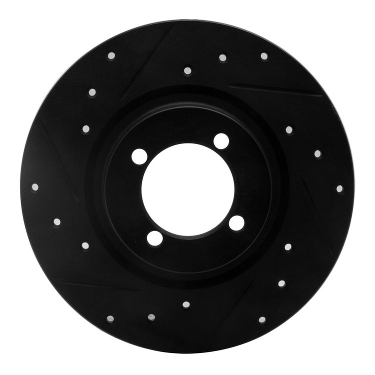 633-31000L Drilled/Slotted Brake Rotor [Black], 1967-1976 BMW, Position: Front Left