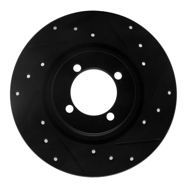 633-31000R Drilled/Slotted Brake Rotor [Black], 1967-1976 BMW, Position: Front Right