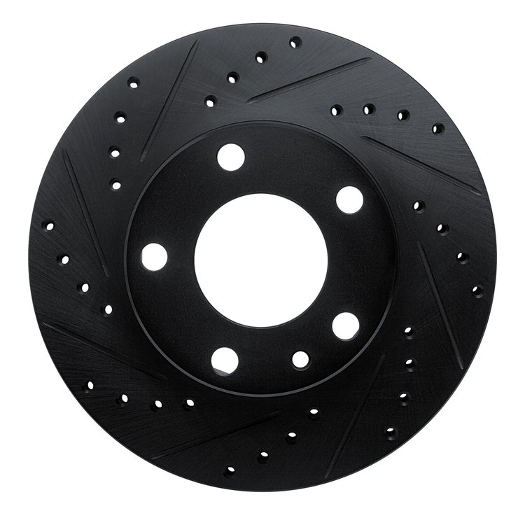 633-31007L Drilled/Slotted Brake Rotor [Black], 1976-1982 BMW, Position: Front Left