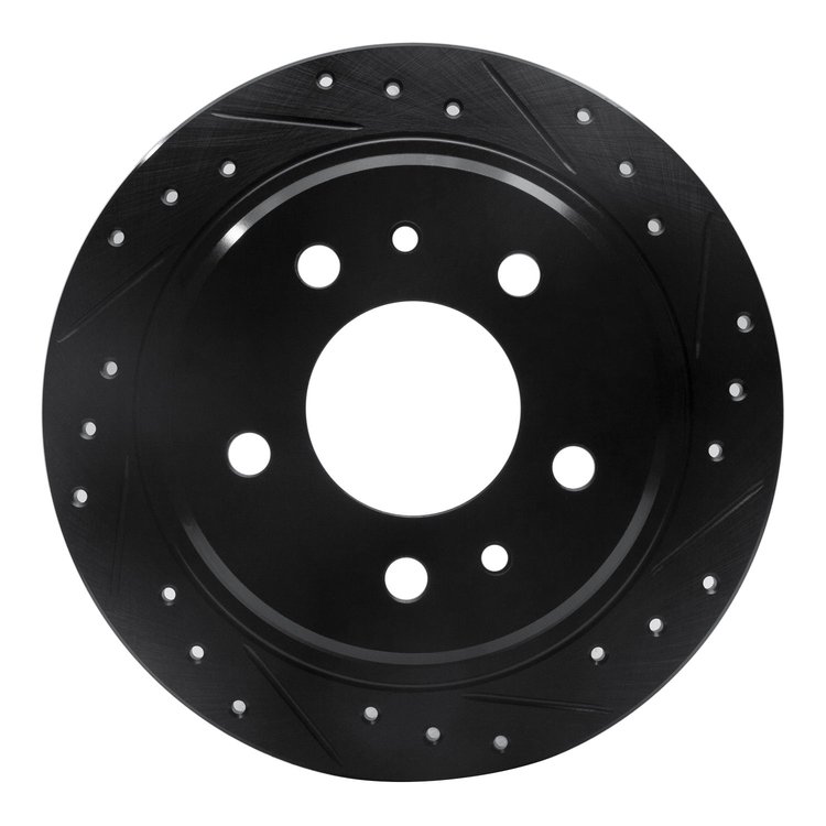 633-31015R Drilled/Slotted Brake Rotor [Black], 1982-1989 BMW, Position: Rear Right