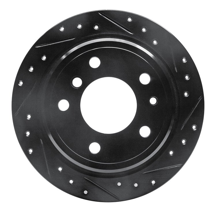 633-31016R Drilled/Slotted Brake Rotor [Black], 1981-1986 BMW, Position: Rear Right