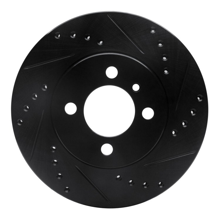 633-31017R Drilled/Slotted Brake Rotor [Black], 1984-1991 BMW, Position: Front Right