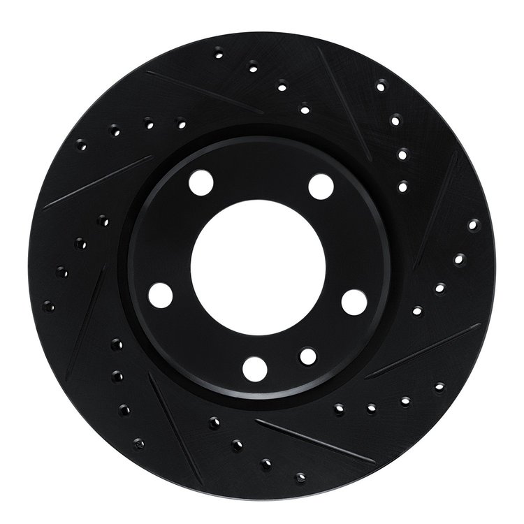 633-31022R Drilled/Slotted Brake Rotor [Black], 1988-1991 BMW, Position: Front Right