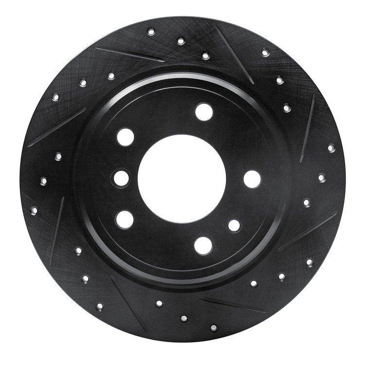 633-31024R Drilled/Slotted Brake Rotor [Black], 1989-1995 BMW, Position: Rear Right