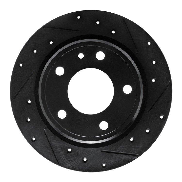 633-31026R Drilled/Slotted Brake Rotor [Black], 1988-1991 BMW, Position: Rear Right