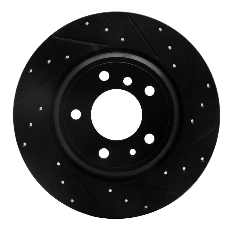 633-31030R Drilled/Slotted Brake Rotor [Black], 1991-2001 BMW, Position: Rear Right