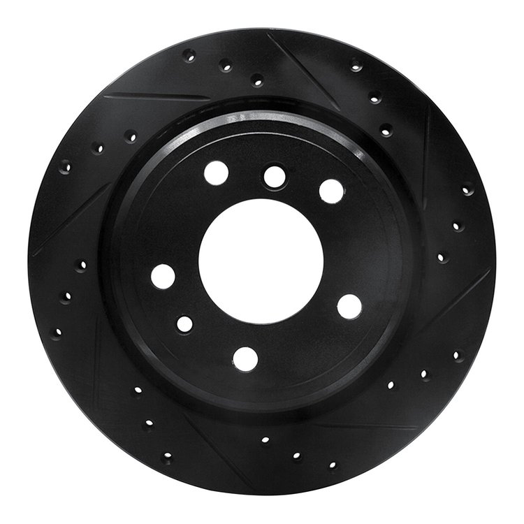 633-31032R Drilled/Slotted Brake Rotor [Black], 1991-1995 BMW, Position: Rear Right