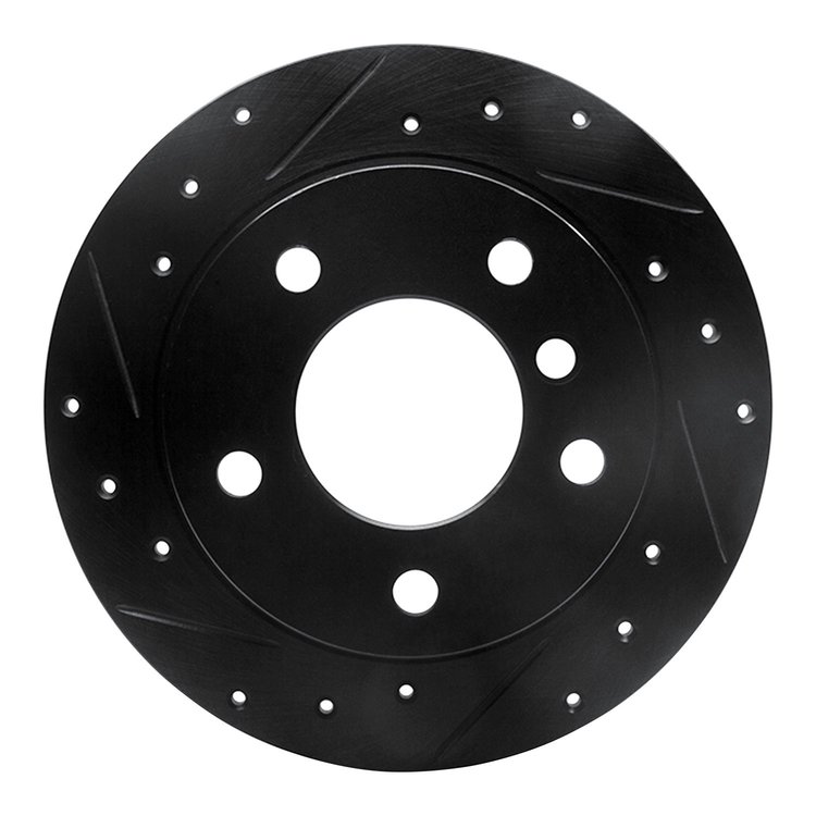 633-31039L Drilled/Slotted Brake Rotor [Black], 1995-1999 BMW, Position: Rear Left