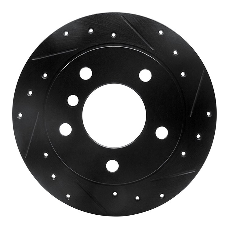 633-31039R Drilled/Slotted Brake Rotor [Black], 1995-1999 BMW, Position: Rear Right