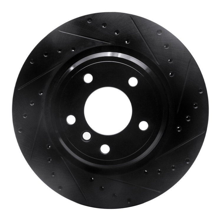 633-31041R Drilled/Slotted Brake Rotor [Black], 1995-2003 BMW, Position: Rear Right