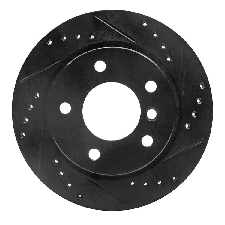 633-31042R Drilled/Slotted Brake Rotor [Black], 1996-2005 BMW, Position: Rear Right