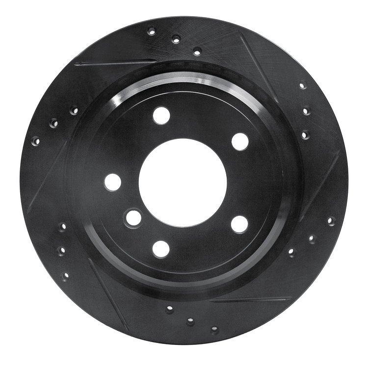 633-31044R Drilled/Slotted Brake Rotor [Black], 1996-2003 BMW, Position: Rear Right