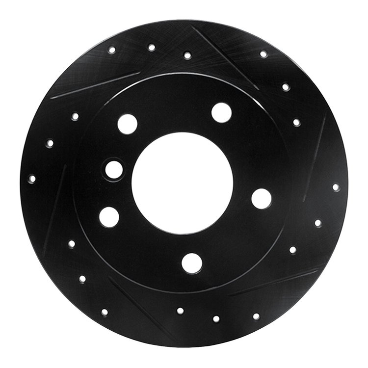 633-31045R Drilled/Slotted Brake Rotor [Black], 1996-2002 BMW, Position: Rear Right