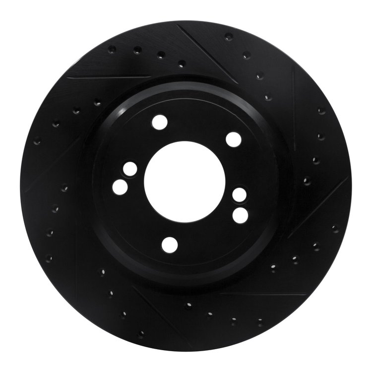 633-31050R Drilled/Slotted Brake Rotor [Black], 2000-2006 BMW, Position: Rear Right