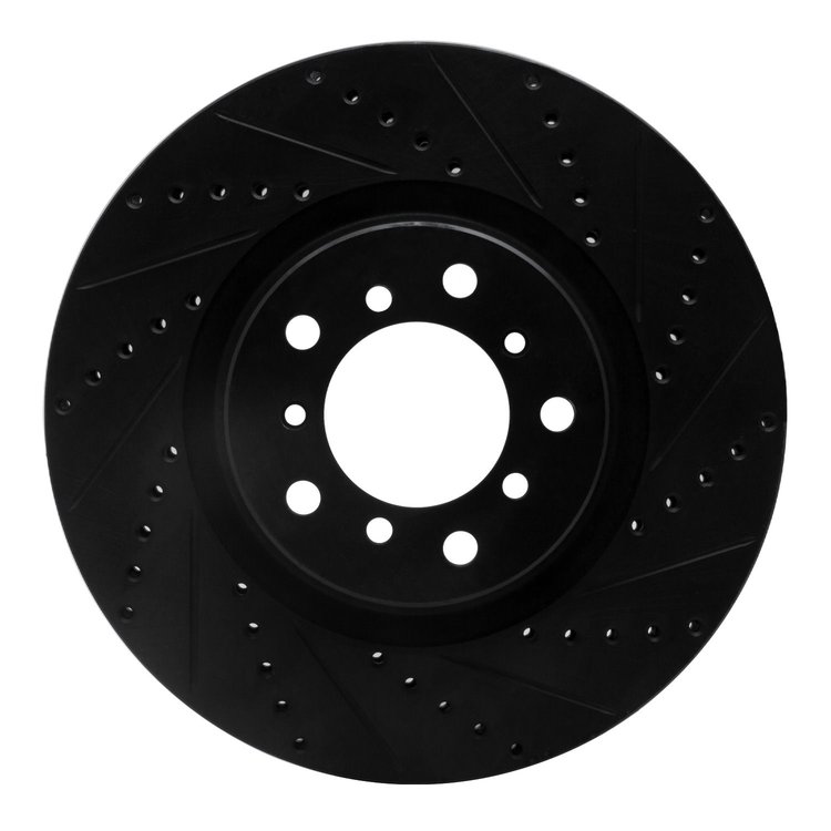 633-31054D Drilled/Slotted Brake Rotor [Black], 2001-2006 BMW, Position: Left Front
