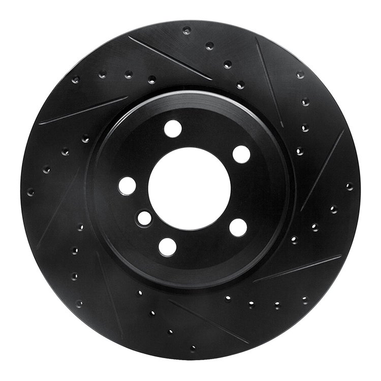633-31059R Drilled/Slotted Brake Rotor [Black], 2002-2005 BMW, Position: Rear Right