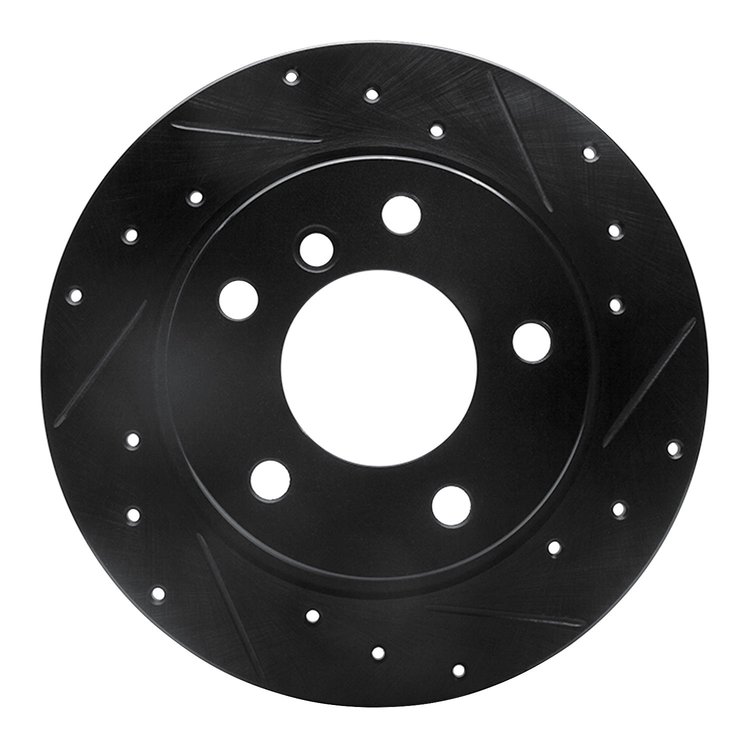 633-31060R Drilled/Slotted Brake Rotor [Black], 2003-2006 BMW, Position: Rear Right