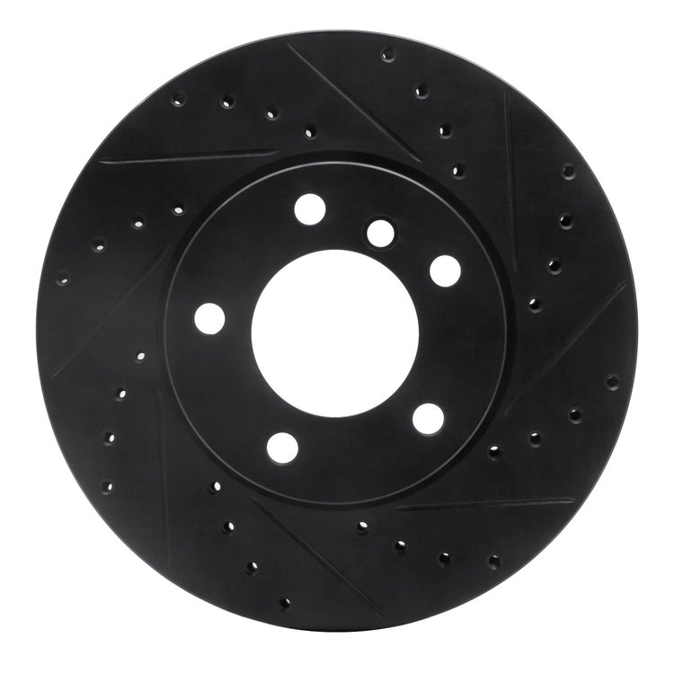 633-31067R Drilled/Slotted Brake Rotor [Black], 2006-2013 BMW, Position: Front Right