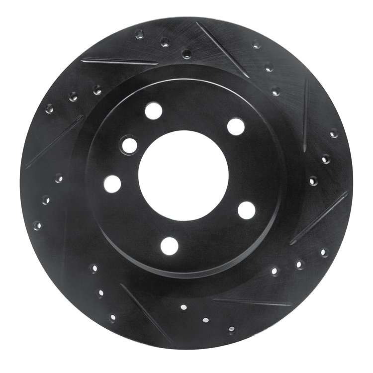 633-31068R Drilled/Slotted Brake Rotor [Black], 2006-2013 BMW, Position: Rear Right