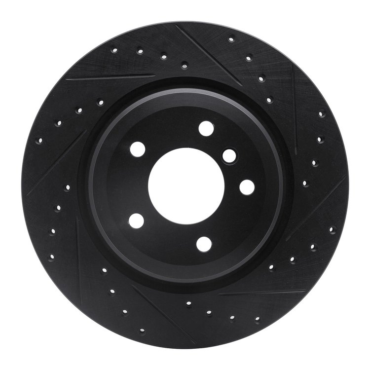 633-31070R Drilled/Slotted Brake Rotor [Black], 2006-2015 BMW, Position: Rear Right