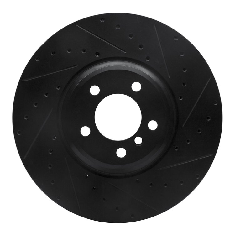 633-31083R Drilled/Slotted Brake Rotor [Black], 2007-2008 BMW, Position: Front Right