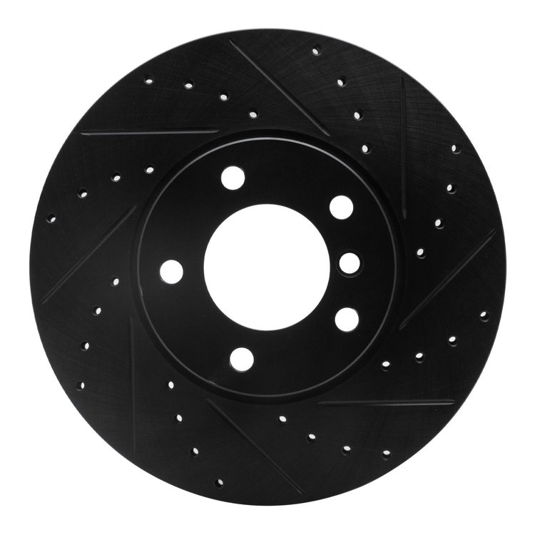 633-31089R Drilled/Slotted Brake Rotor [Black], 2007-2021 BMW, Position: Front Right